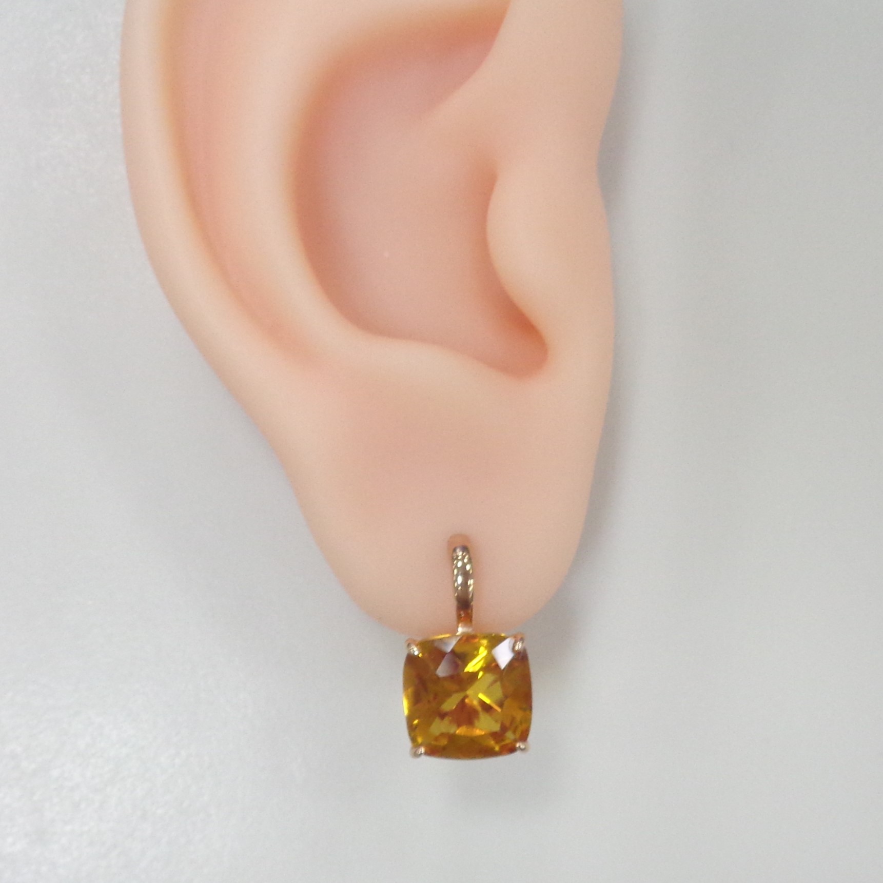 Серебряные серьги с цитринами